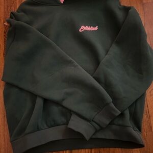 Edikted Forest Green Hoodie with Pink Tag